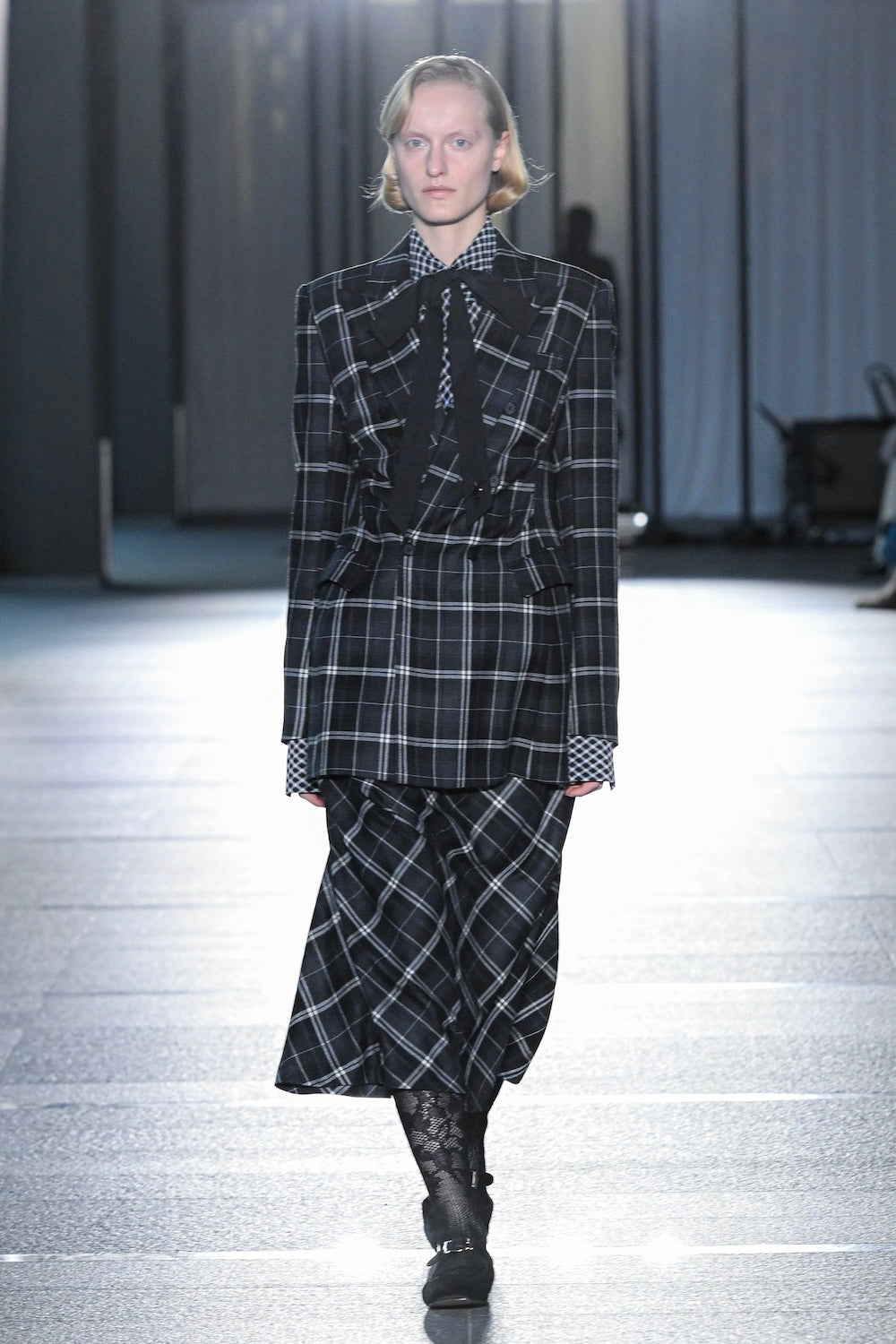 WOOL CHECK DOUBLE BREASTED JACKET - FETICO