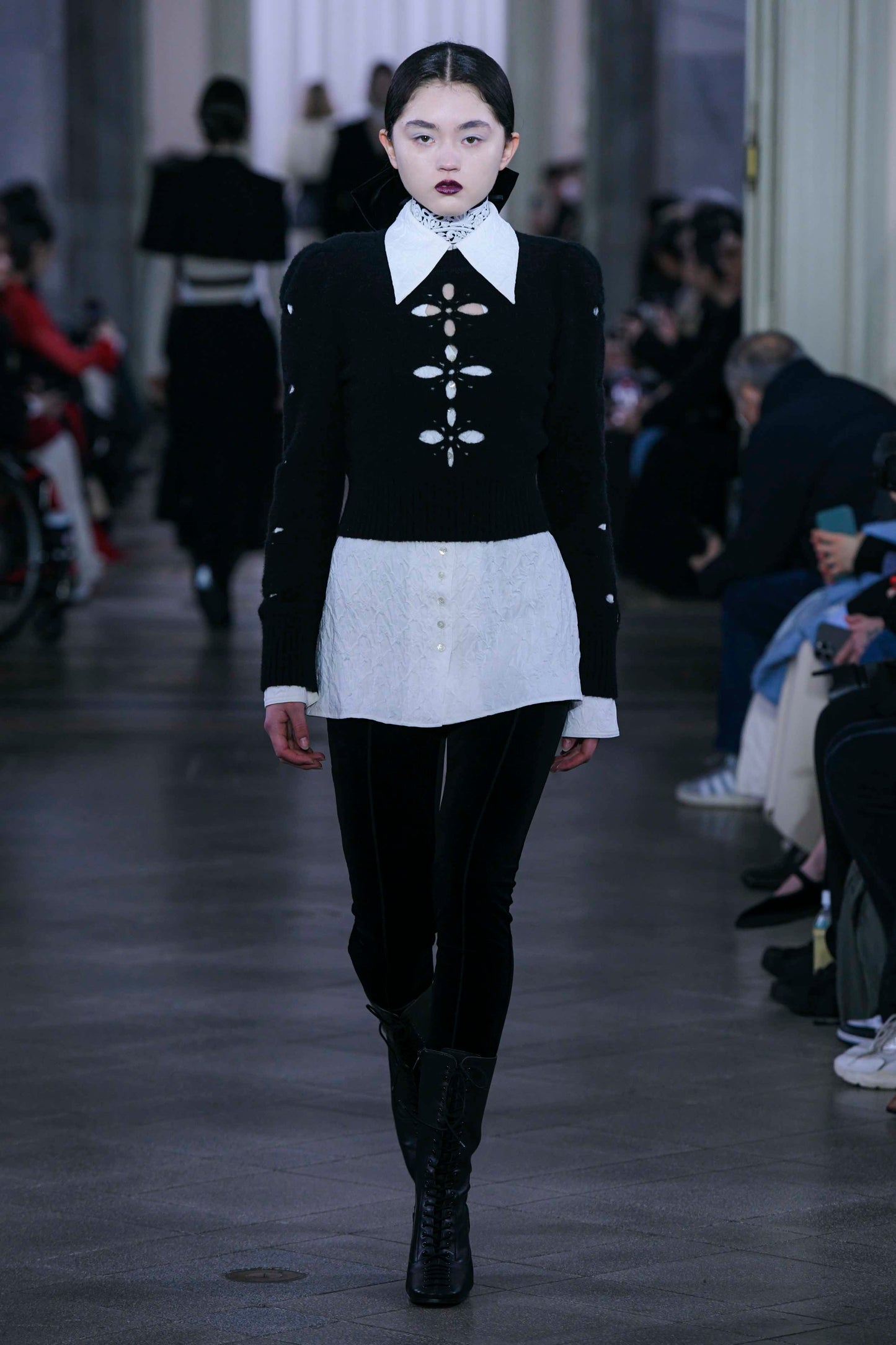 JERSEY AND MESH COMBINED LEGGINS - FETICO