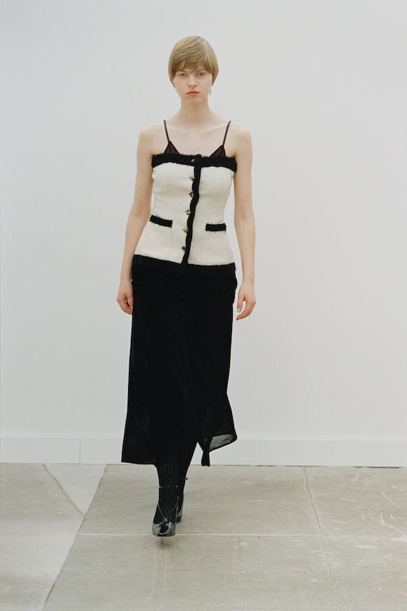 VELVET TULLE GATHERED SKIRT - FETICO