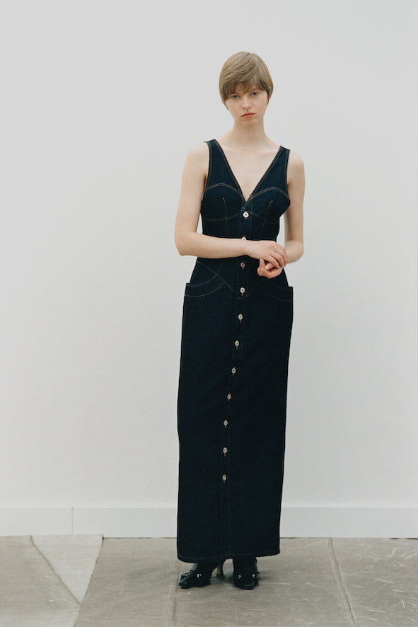 DENIM SLEEVELESS DRESS - FETICO