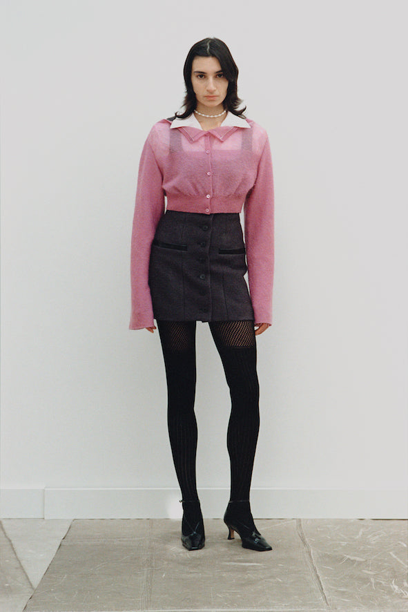ROSE PATTERN LACE KNIT TIGHTS - FETICO