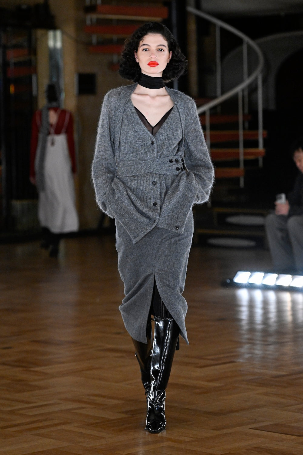 MOHAIR KNIT BELTED CARDIGAN - FETICO