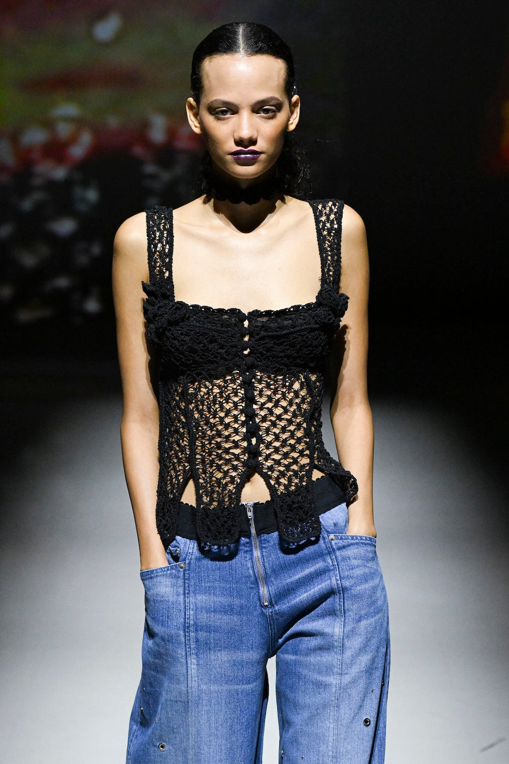 HAND-KNITTED ROSE BUSTIER - FETICO