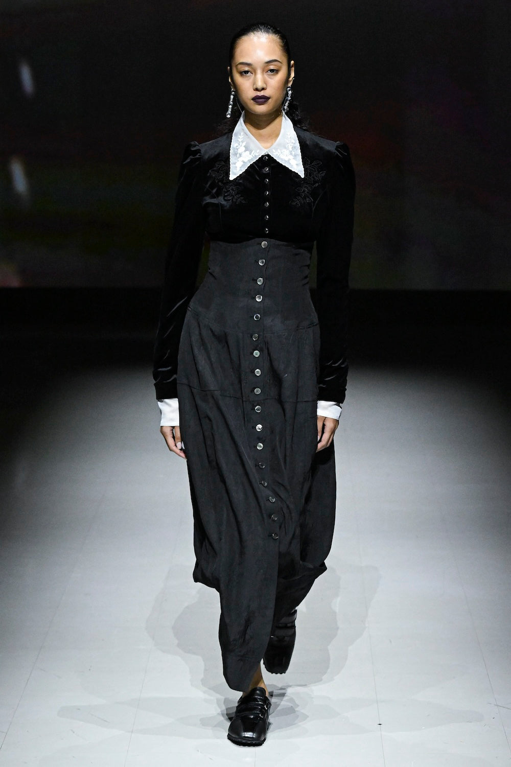 ROSE-EMBROIDERED VELOUR CARDIGAN - FETICO