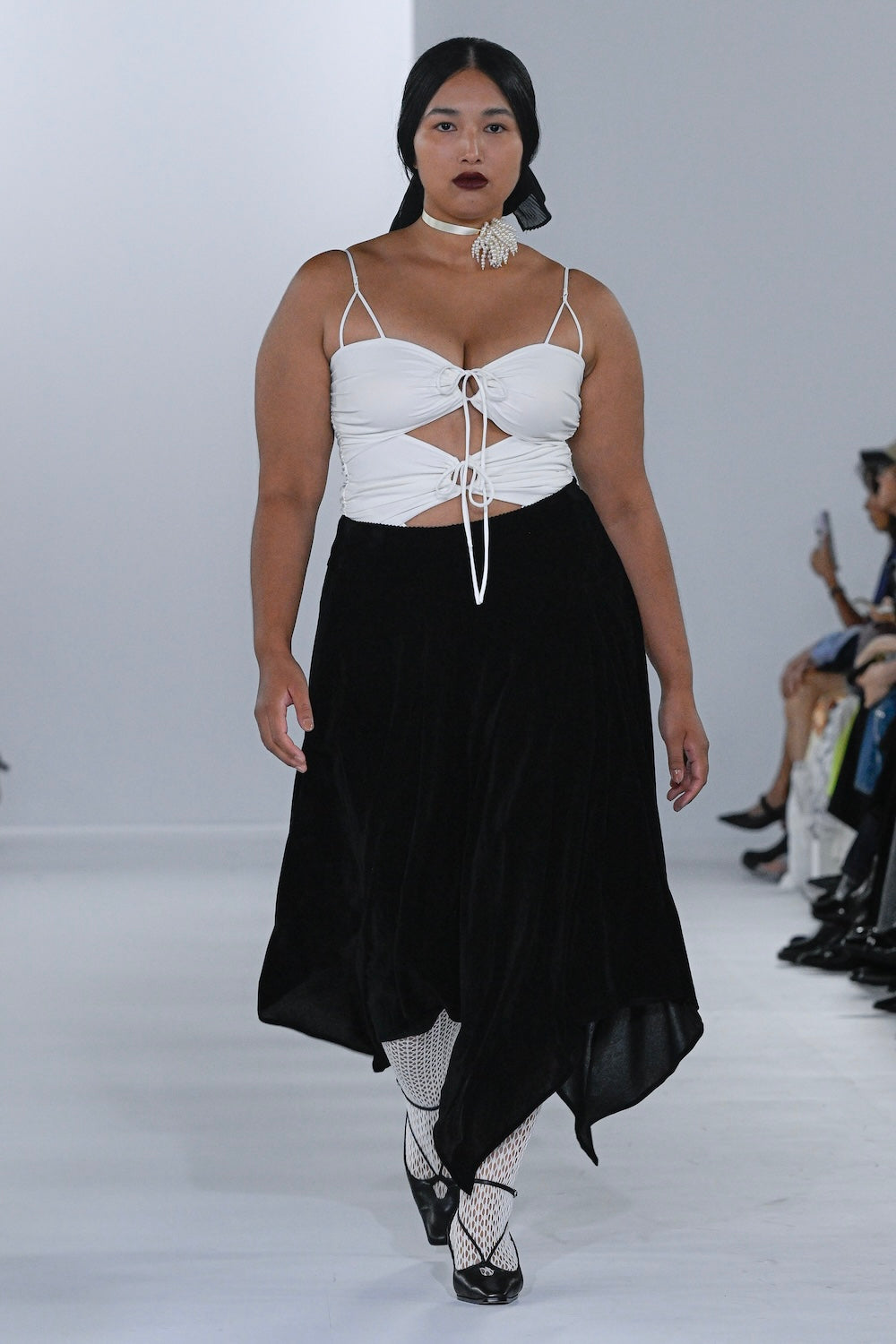 VELVET TULLE GATHERED SKIRT - FETICO
