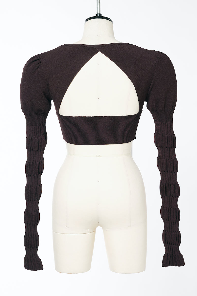 STRIPE KNIT SHORT CARDIGAN - FETICO