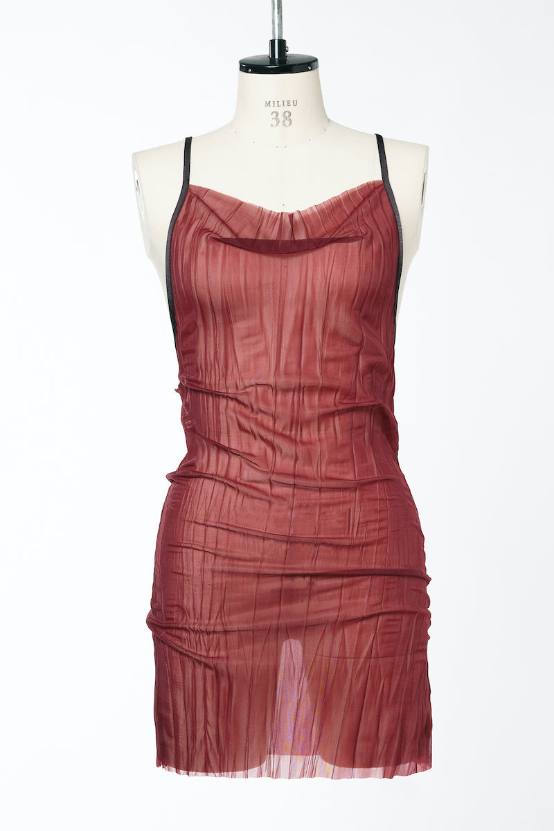 WRINKLE SHEER CAMI DRESS - FETICO