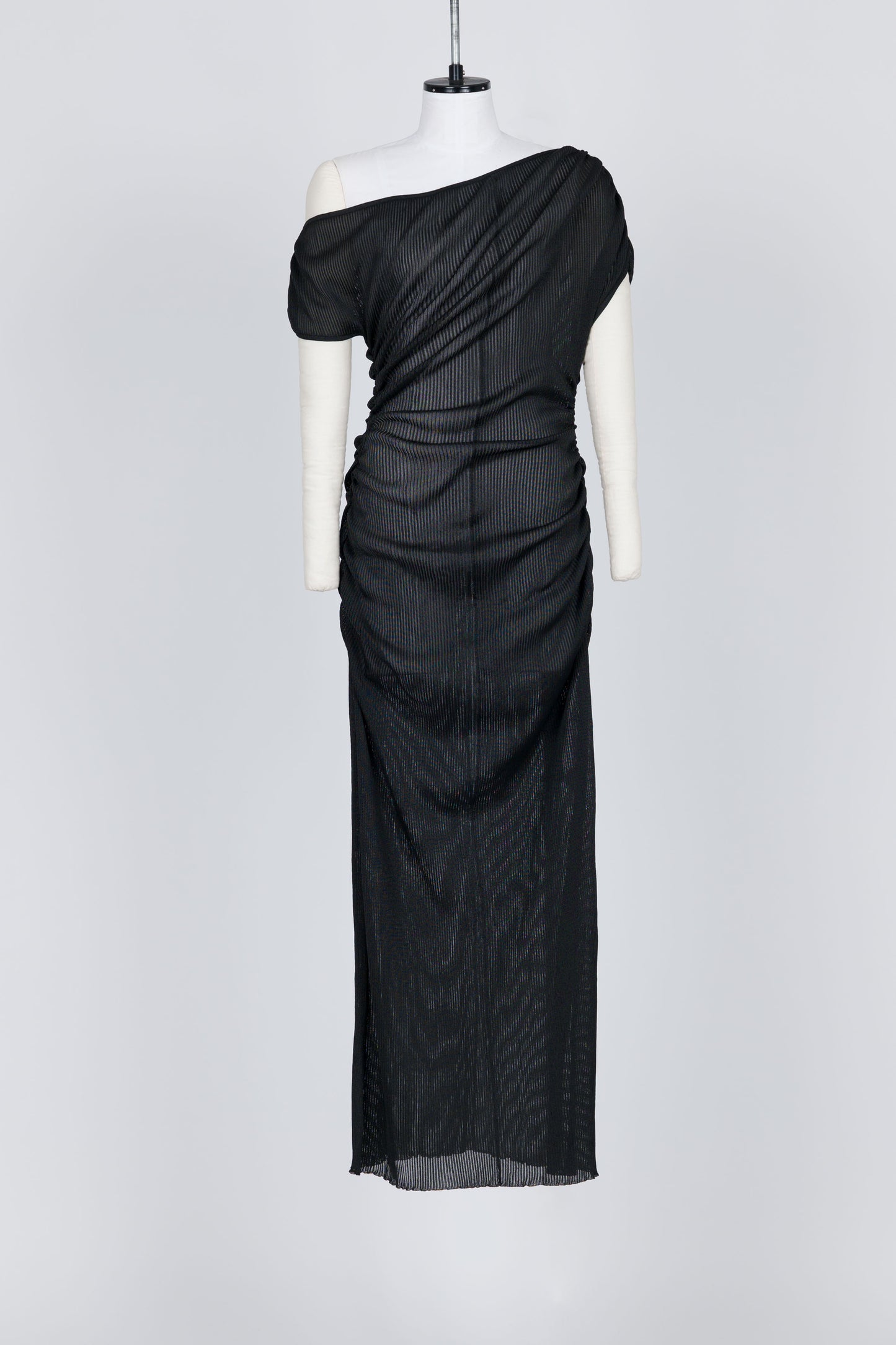SHEER GATHERED KNIT DRESS - FETICO