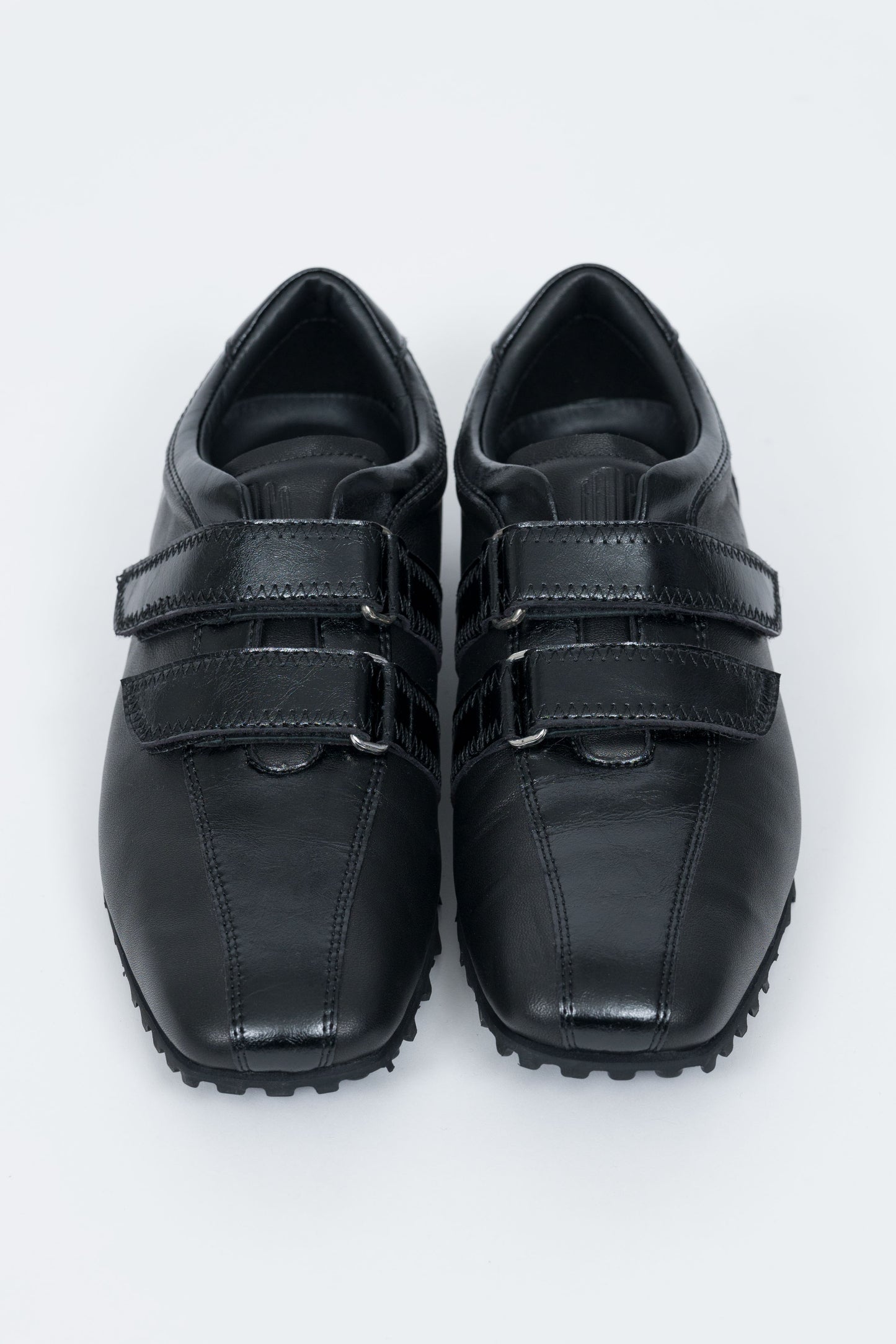 SQUARE-TOE LEATHER SNEAKERS - FETICO