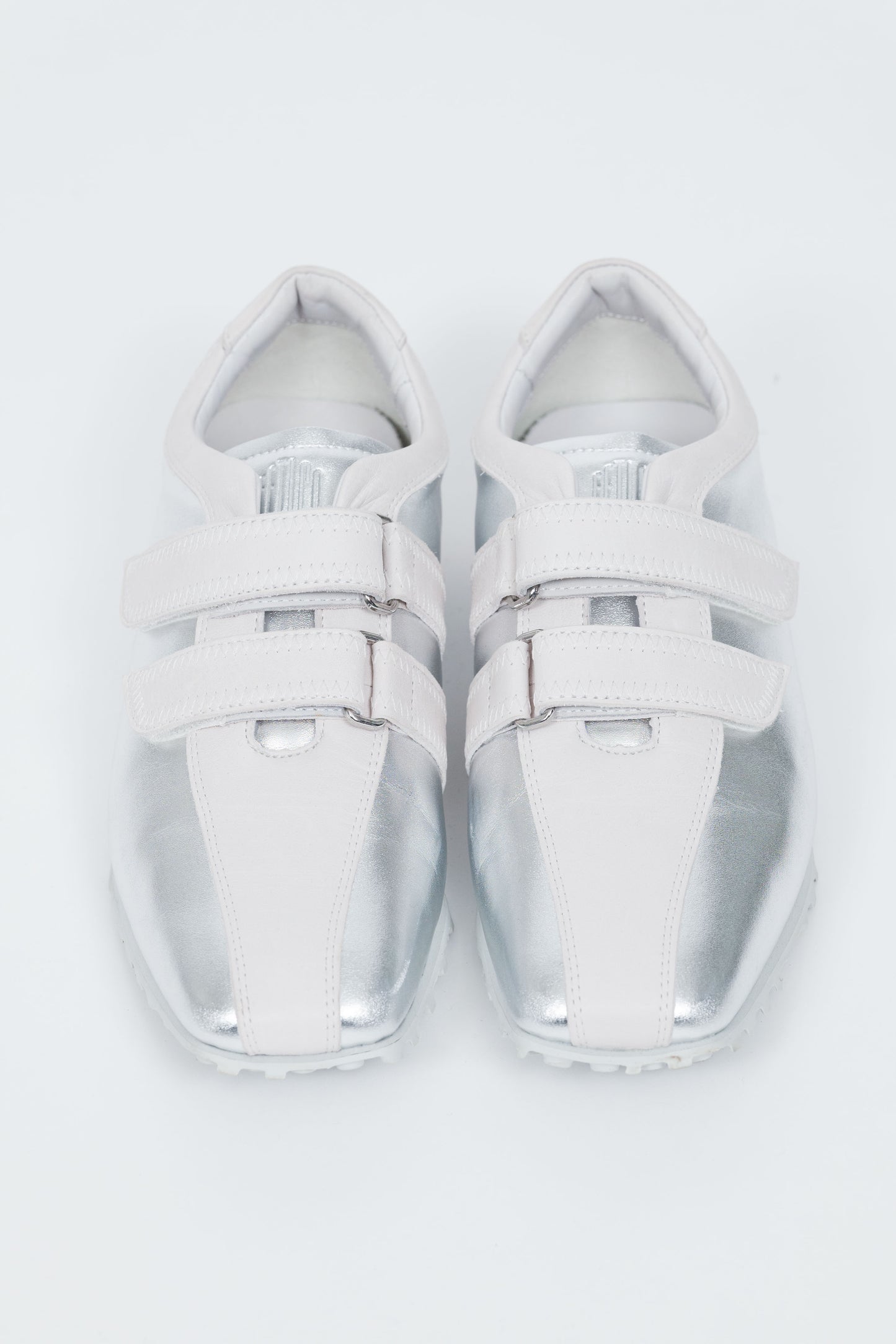SQUARE-TOE LEATHER SNEAKERS - FETICO