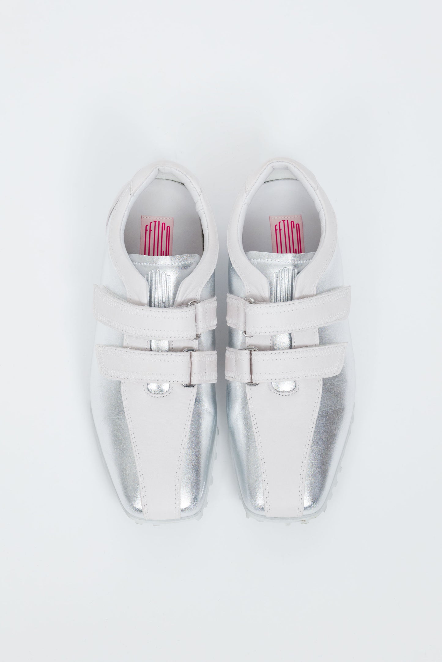 SQUARE-TOE LEATHER SNEAKERS - FETICO