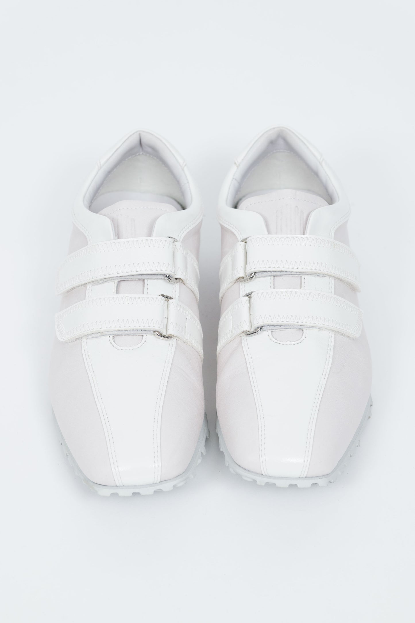 SQUARE-TOE LEATHER SNEAKERS - FETICO