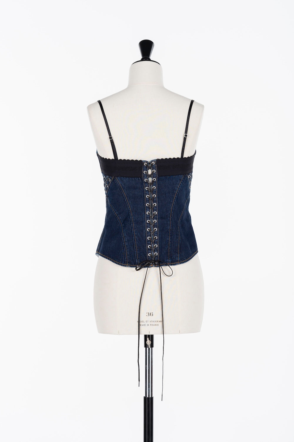 LACE UP DENIM BUSTIER - FETICO