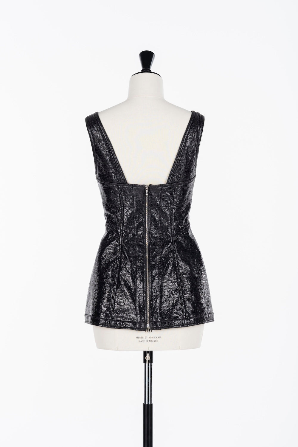 FOIL COATED LACE UP VEST - FETICO