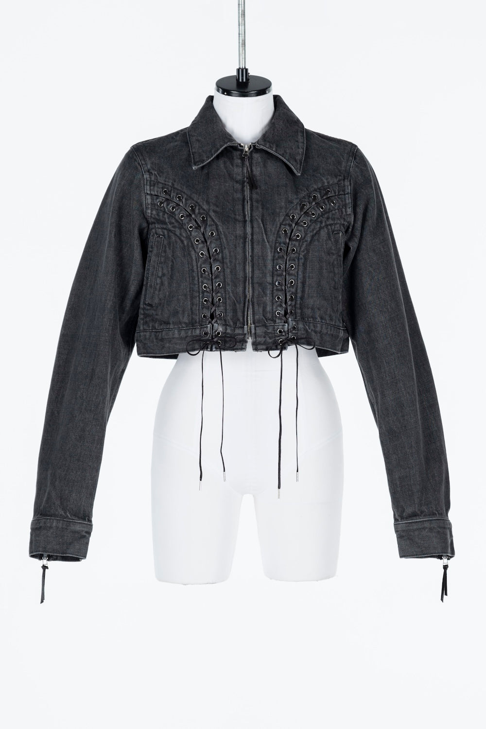 LACE UP DENIM JACKET - FETICO