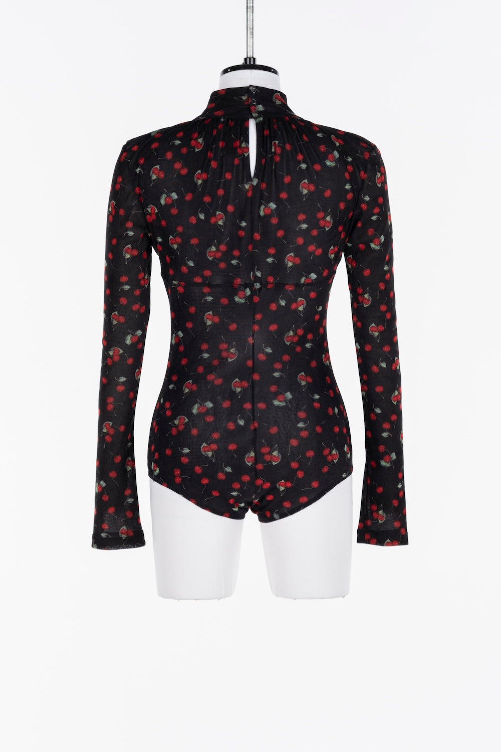 PRINTED VELVET TULLE TURTLENECK BODYSUIT - FETICO