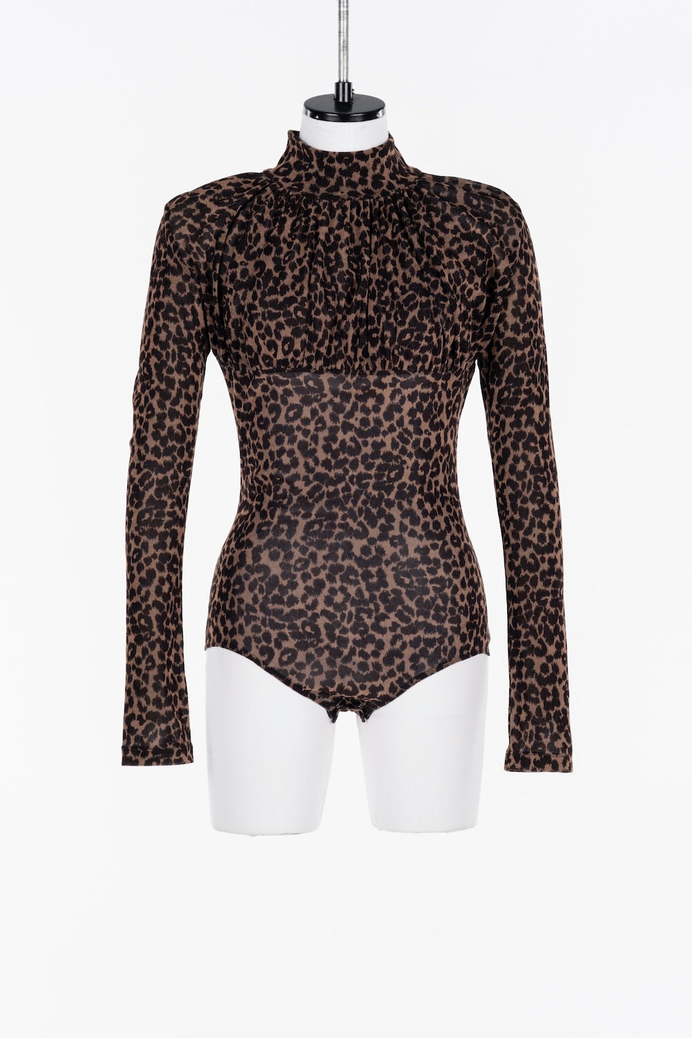 PRINTED VELVET TULLE TURTLENECK BODYSUIT - FETICO