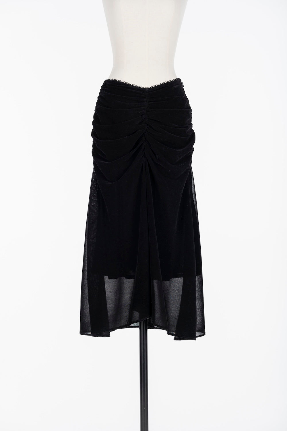 VELVET TULLE GATHERED SKIRT - FETICO