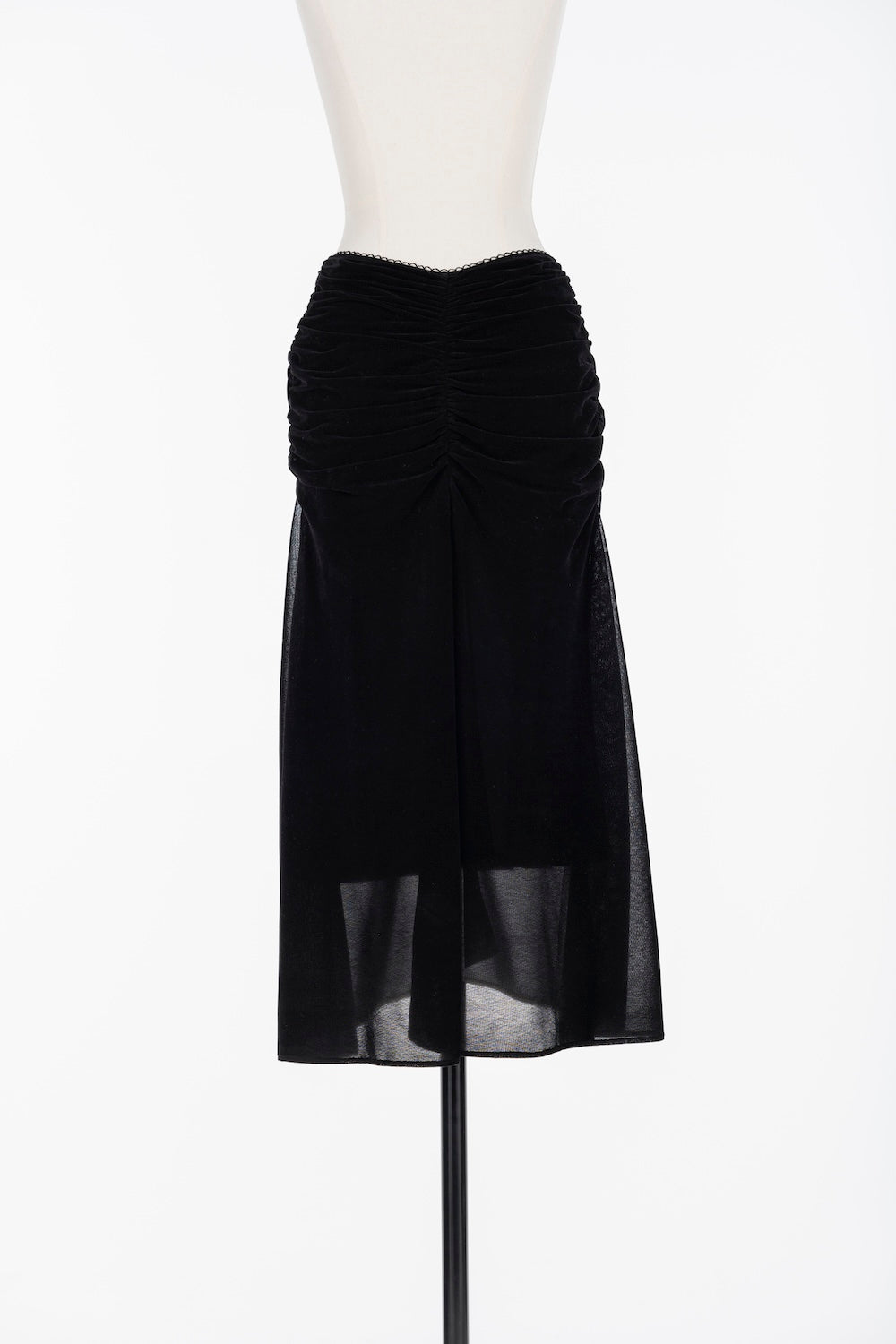 VELVET TULLE GATHERED SKIRT - FETICO