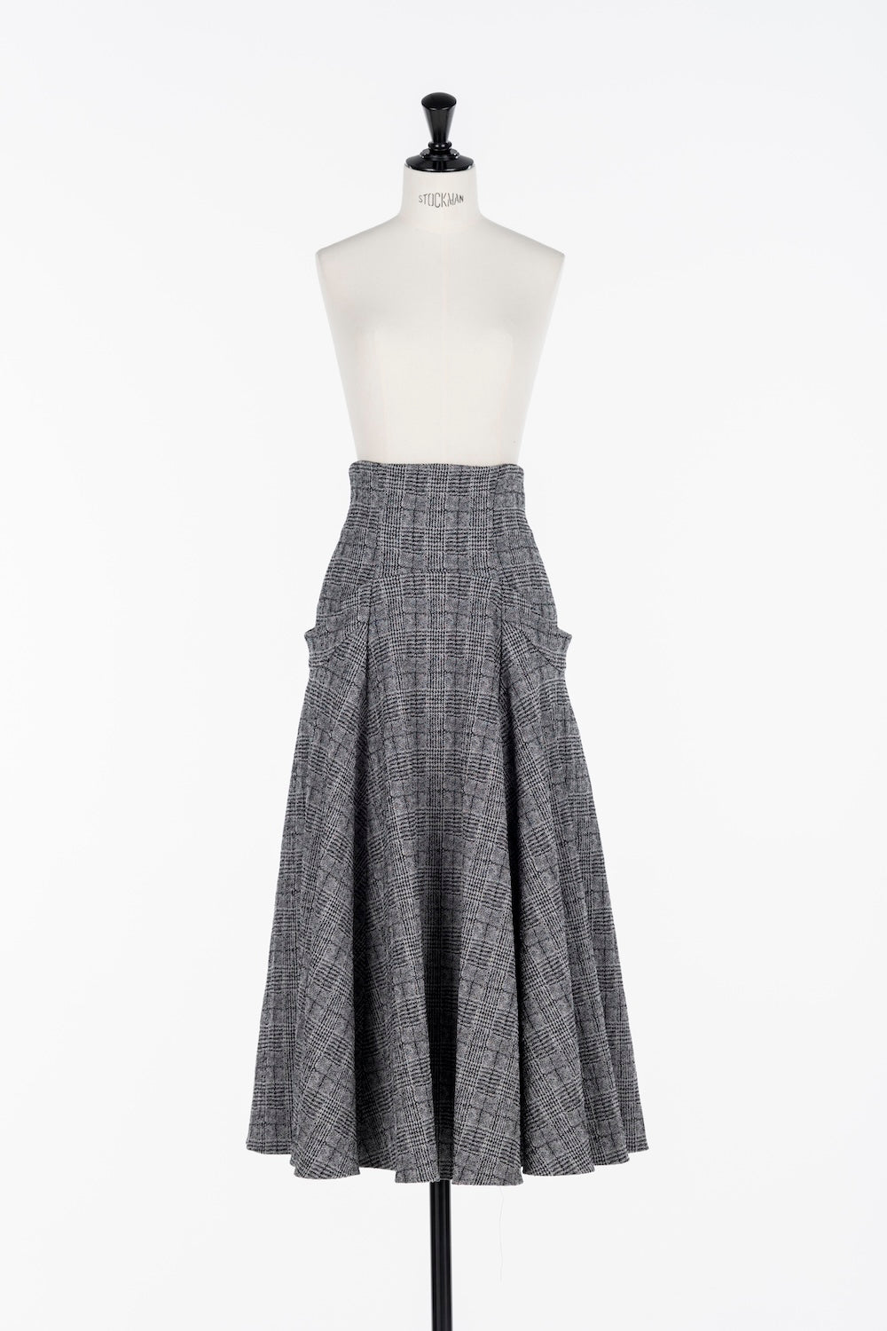 GLEN CHECK FLARED SKIRT - FETICO