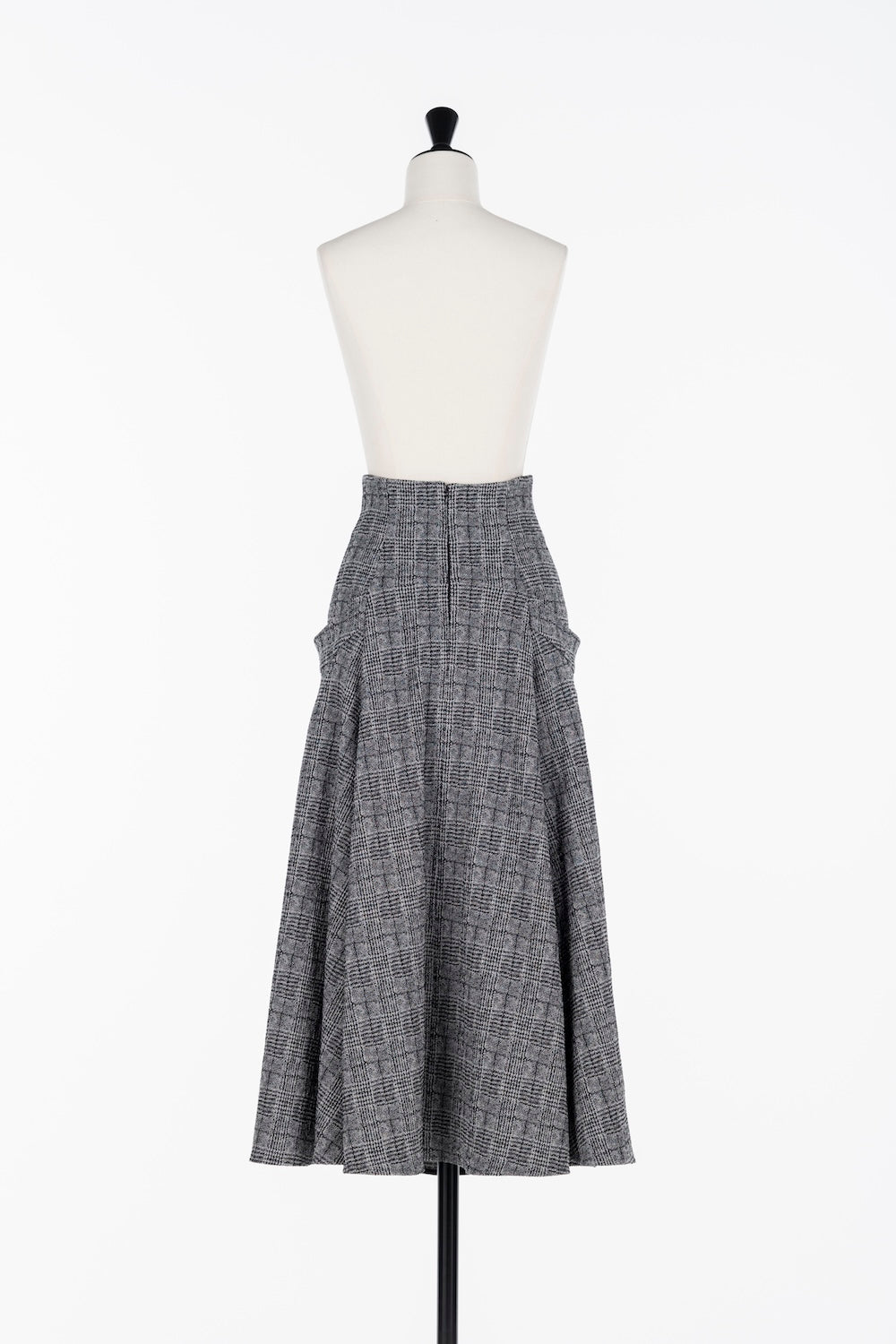 GLEN CHECK FLARED SKIRT - FETICO