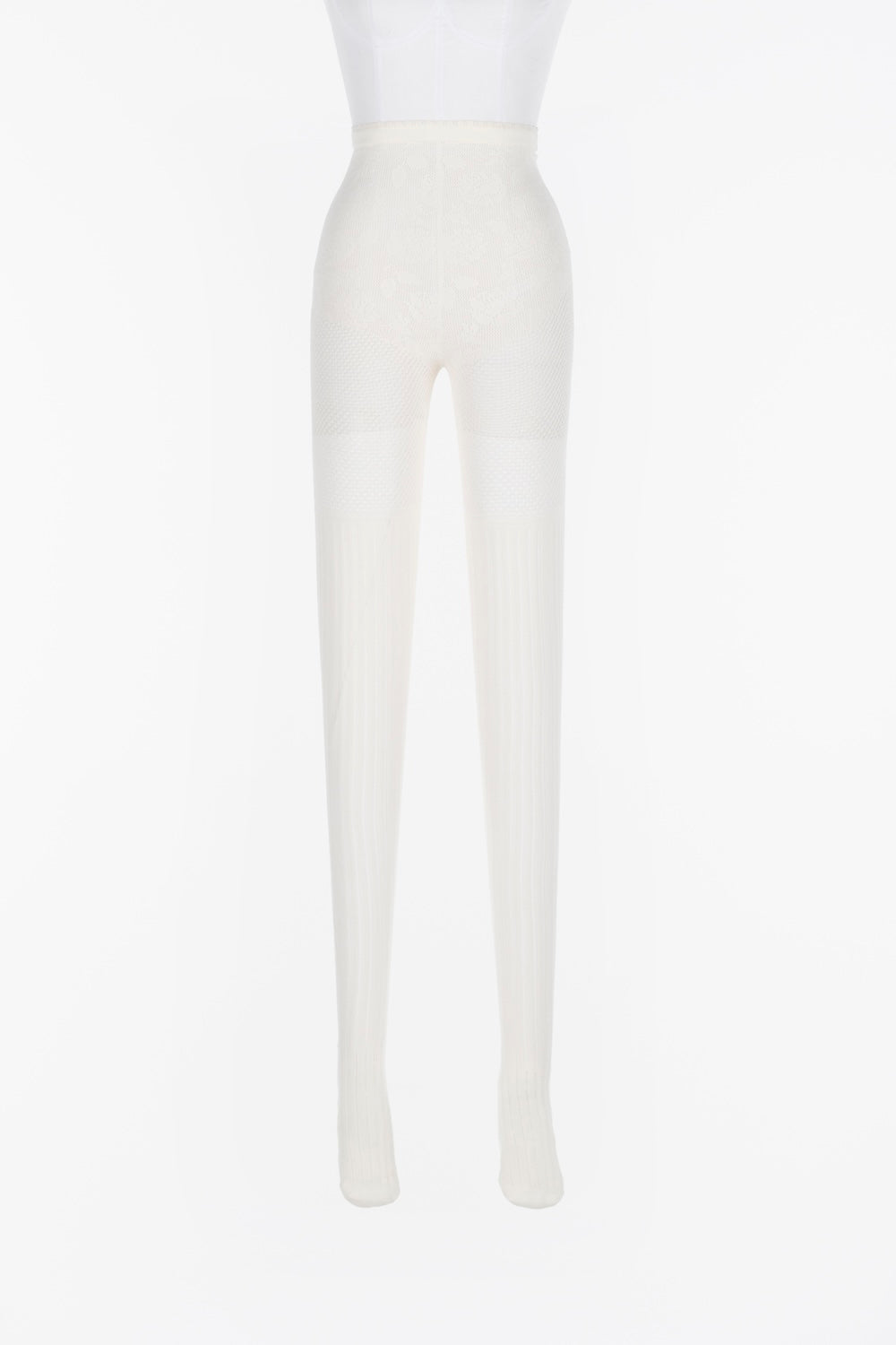 ROSE PATTERN LACE KNIT TIGHTS - FETICO