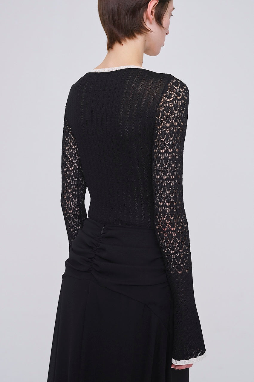 LACE KNIT SWEETHEART BODYSUIT - FETICO