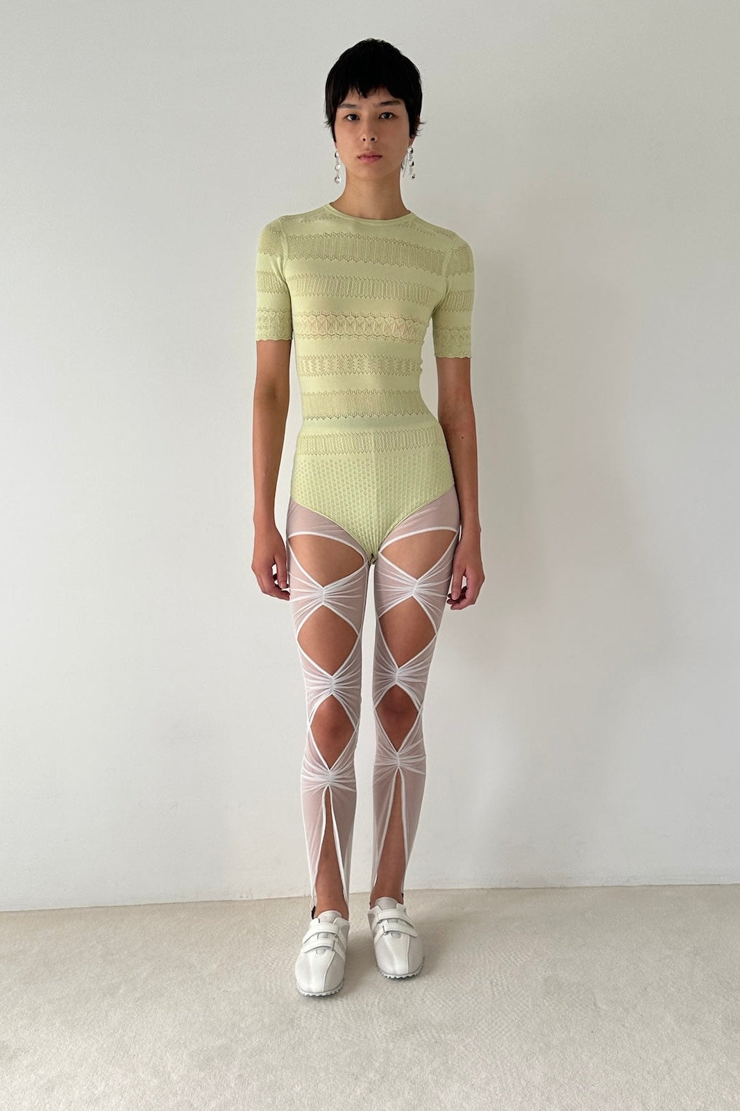 STRETCH LACE KNIT BODYSUIT - FETICO