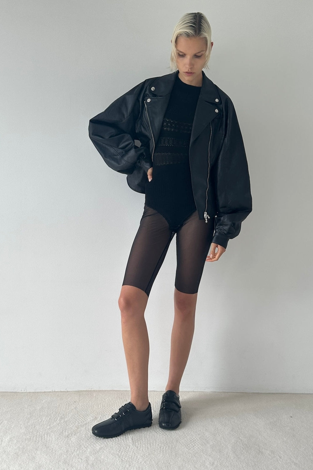 STRETCH LACE KNIT BODYSUIT - FETICO