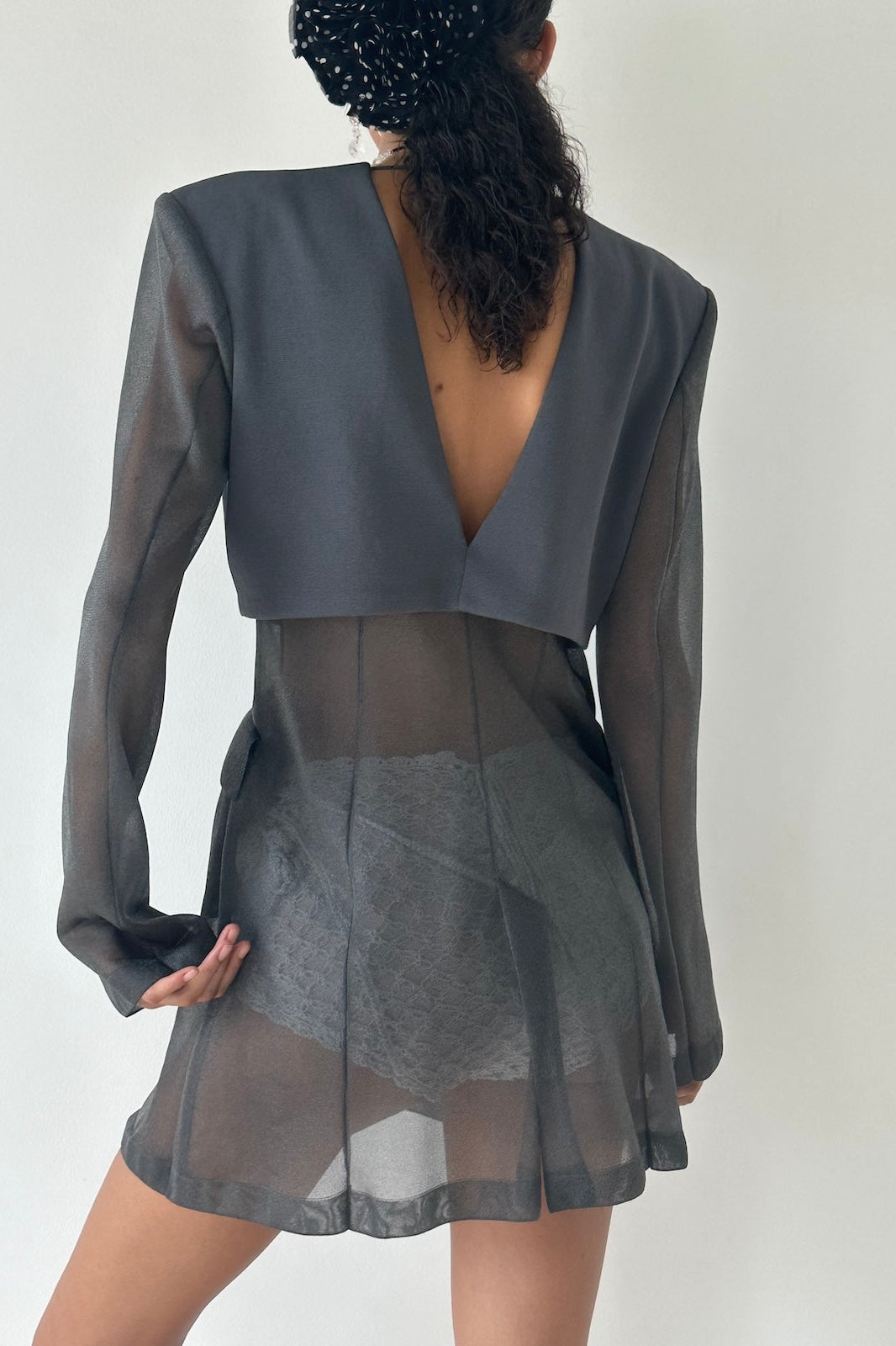 SHEER COMBINED KNIT JACKET - FETICO