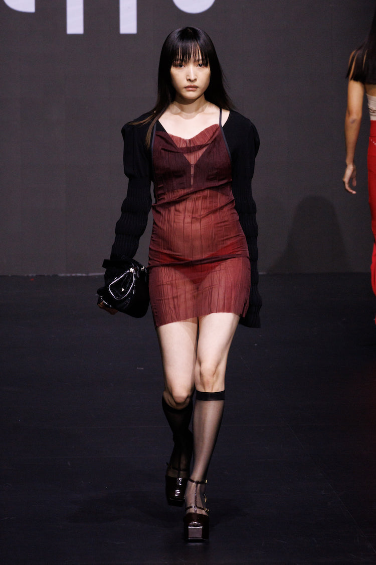 WRINKLE SHEER CAMI DRESS - FETICO