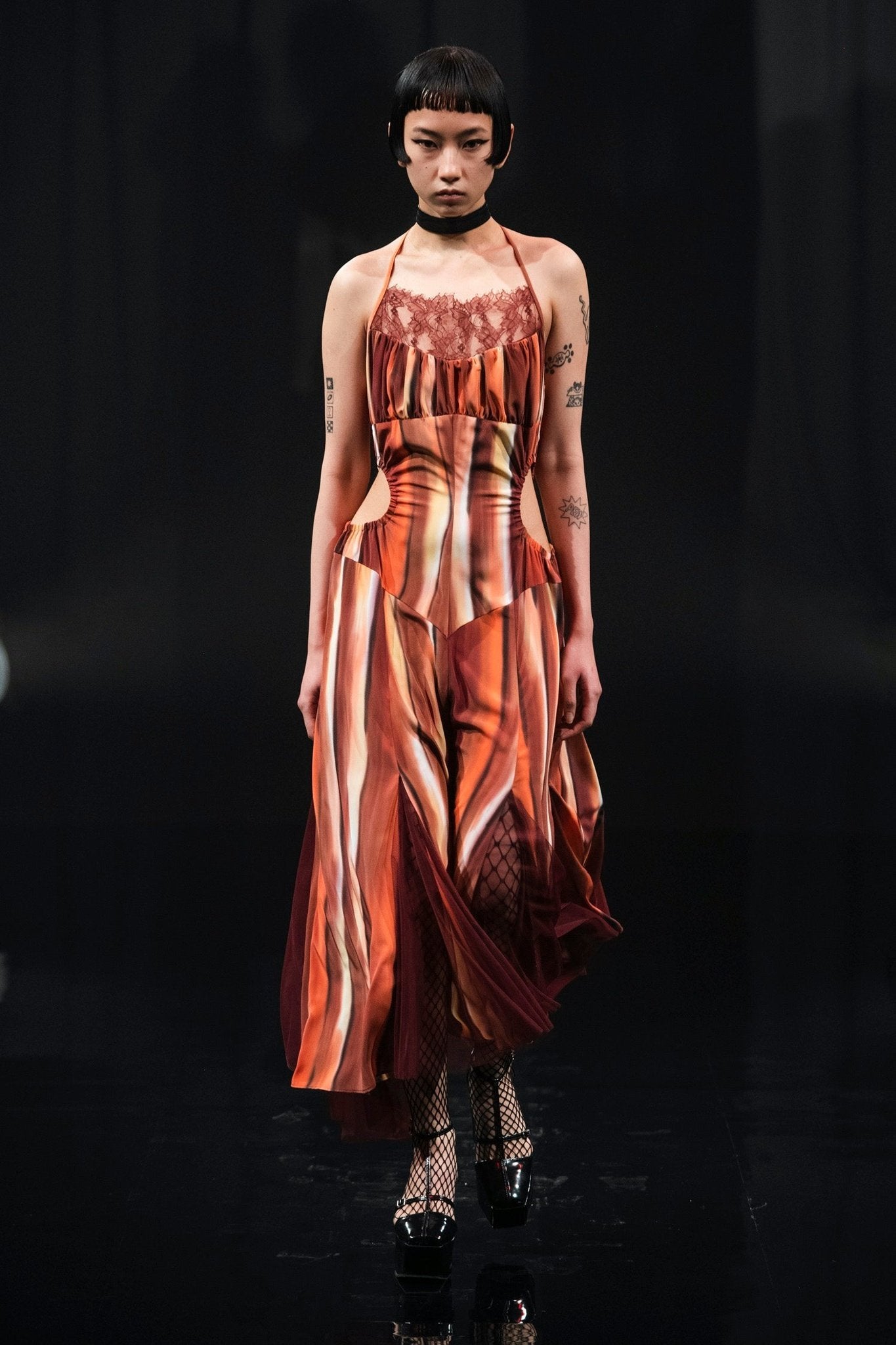 HAND PRINTED HALTER DRESS - FETICO
