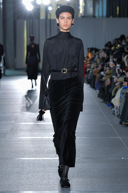 WOOL VELOUR PENCIL SKIRT - FETICO