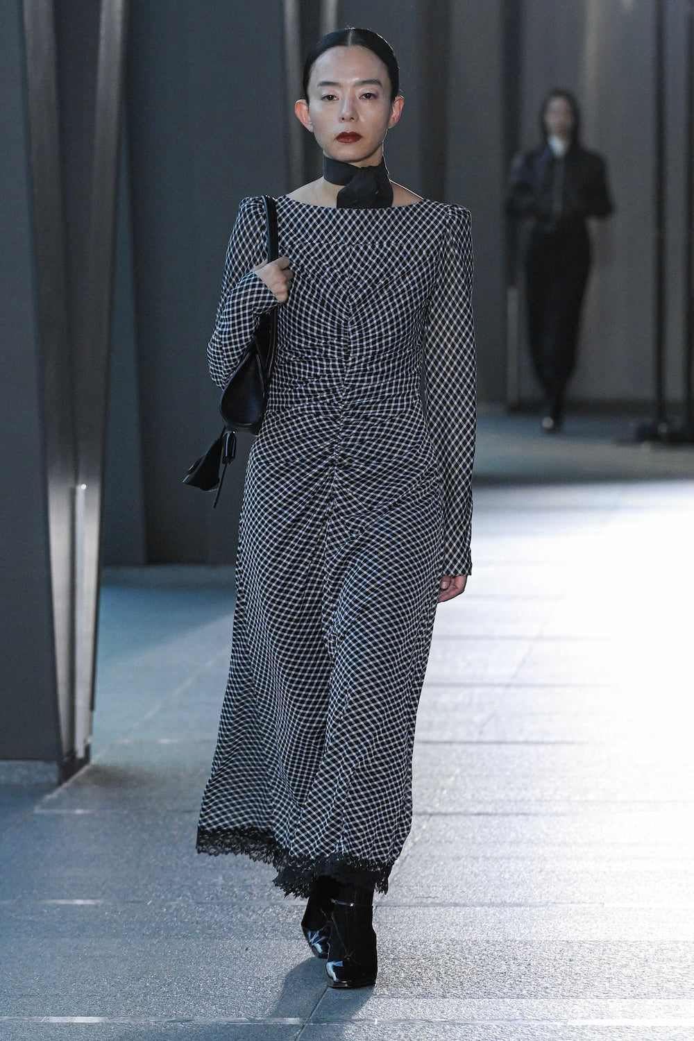 JERSEYCHECK GATHERED DRESS - FETICO