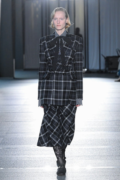 WOOL CHECK DOUBLE BREASTED JACKET - FETICO