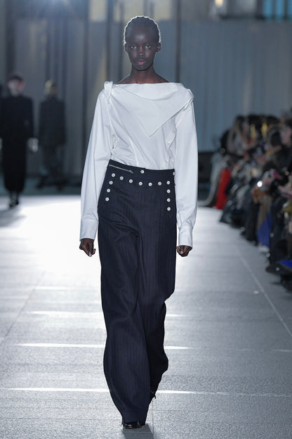STRIPE JAQUARD DENIM SAILOR TROUSERS - FETICO