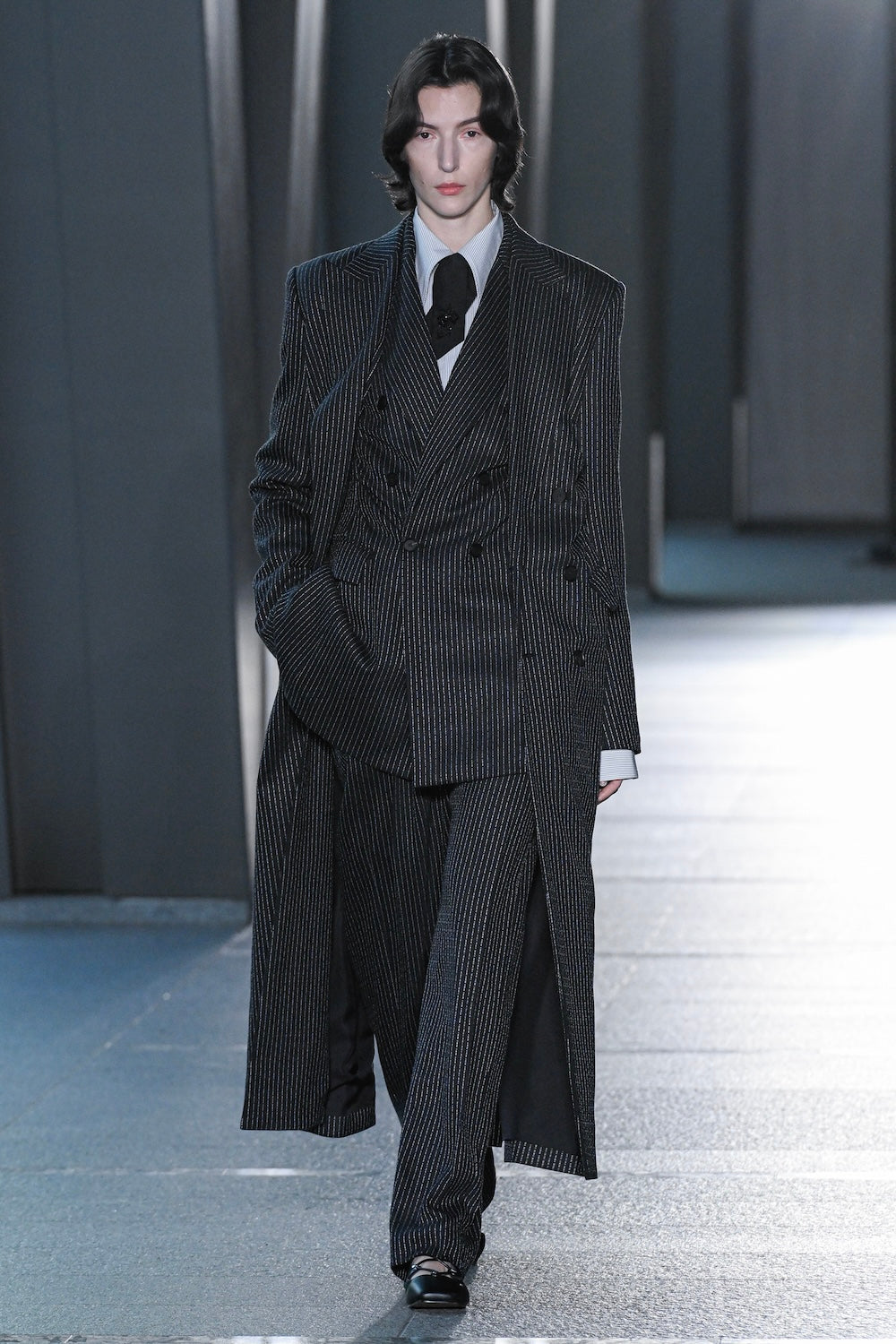 WOOL PINSTRIPE DOUBLE BREASTED JACKET - FETICO