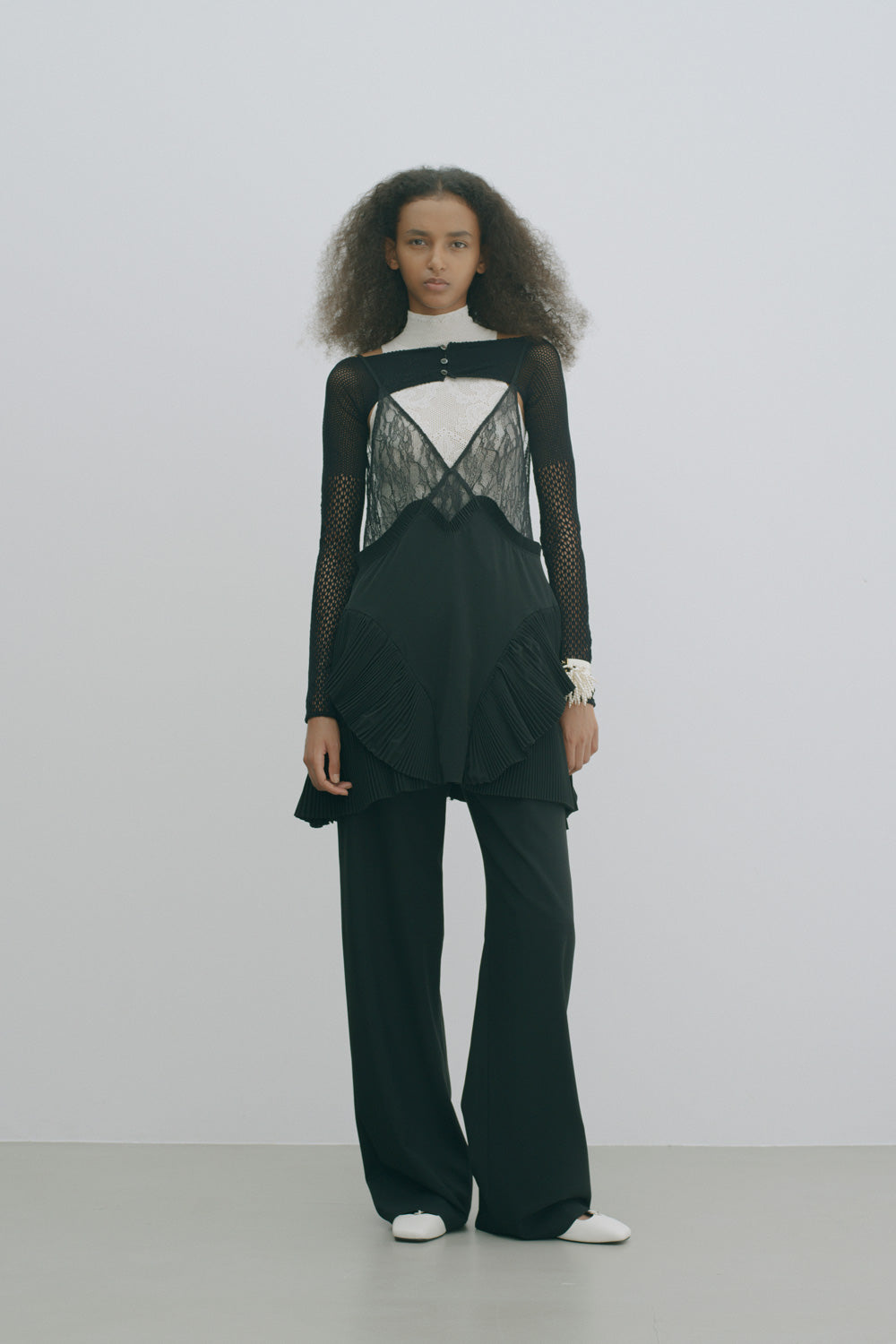 DAMASK PRINT RIB KNIT SLEEVELESS TOP - FETICO