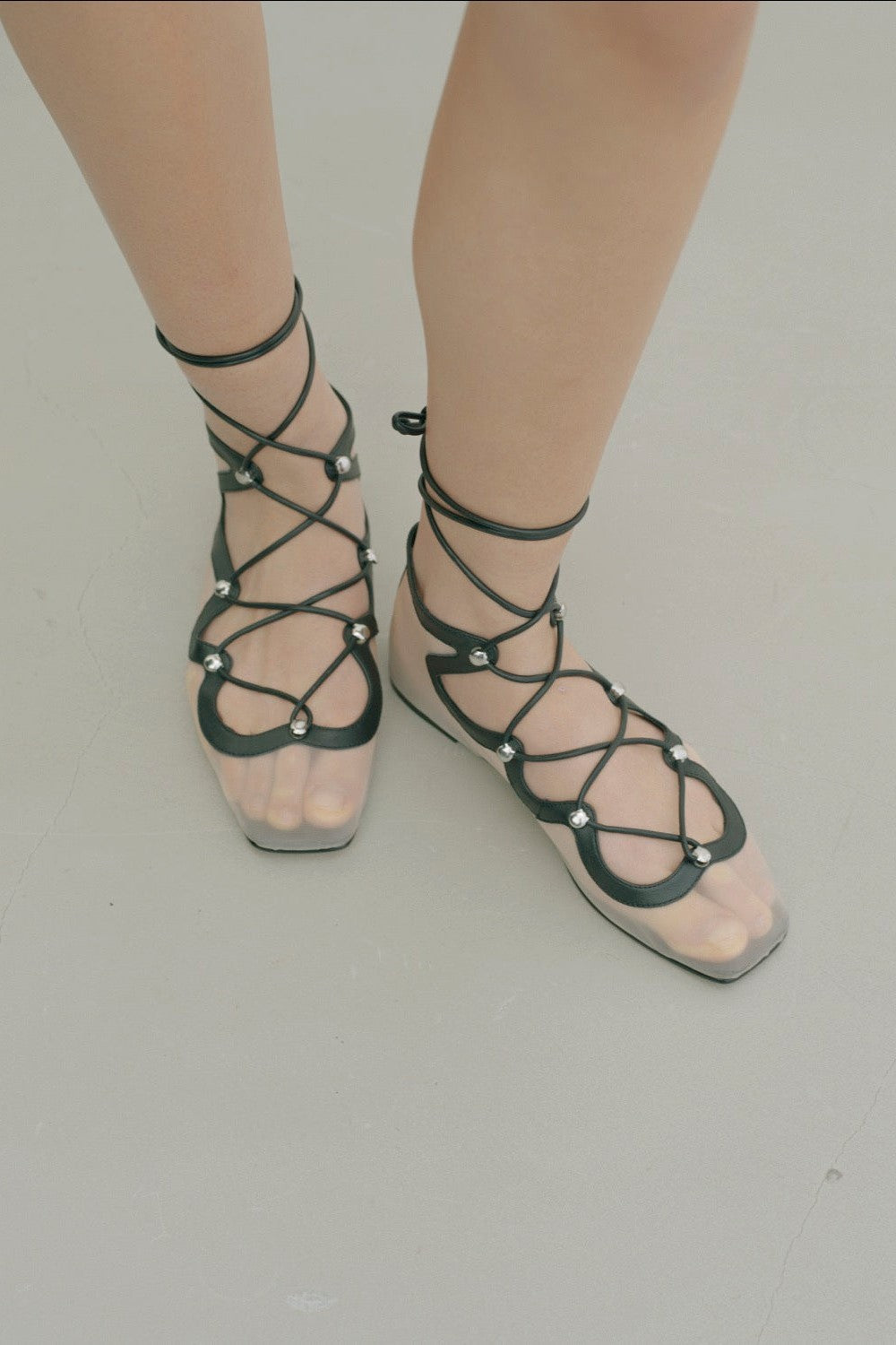 SHEER LACE UP PUMPS - FETICO