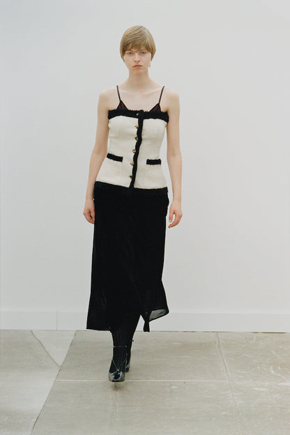 VELVET TULLE GATHERED SKIRT - FETICO