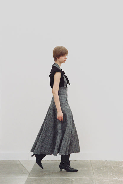 GLEN CHECK FLARED SKIRT - FETICO