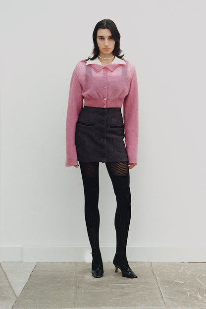 ROSE PATTERN LACE KNIT TIGHTS - FETICO