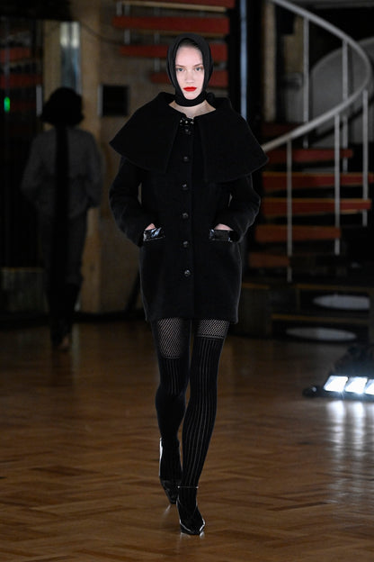 BOUCLE WOOL CAPE COAT - FETICO