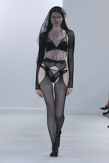 RASCHEL LACE KNIT TIGHTS - FETICO