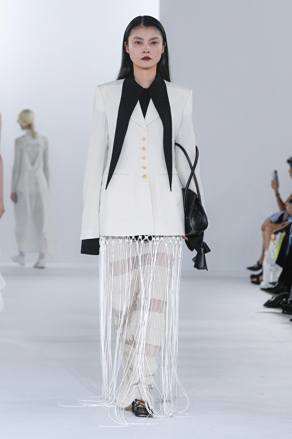 SHEER STRIPE KNIT LONG DRESS - FETICO