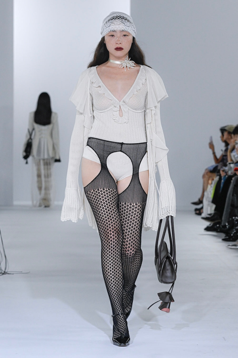 LACE KNIT CUT OUT BODYSUIT - FETICO
