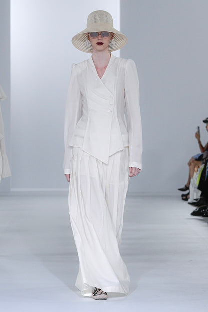 STRAW HAT WITH LACE RIBBON - FETICO