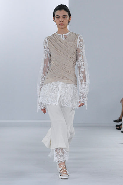 LACE GATHERED BLOUSE - FETICO