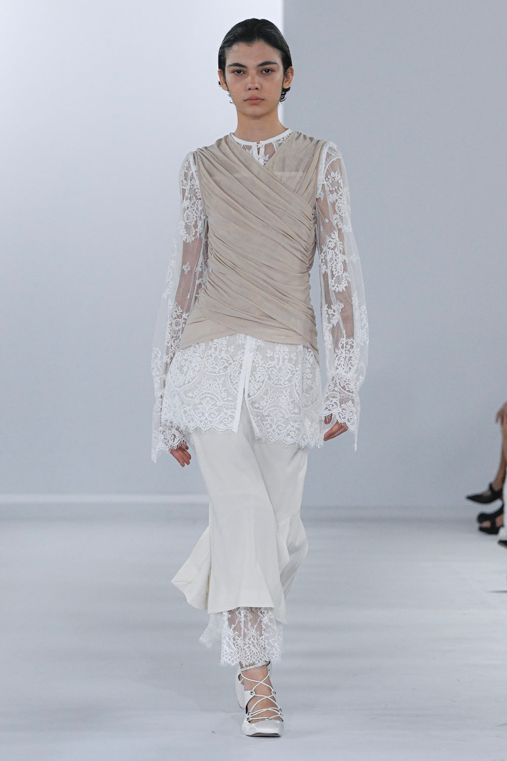 SHEER GATHERED SLEEVELESS TOP - FETICO
