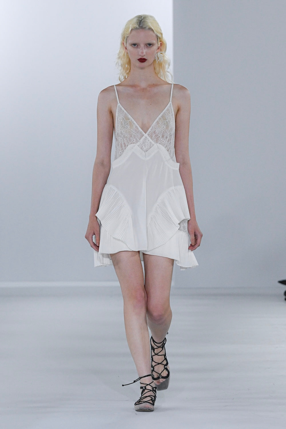 PLEATED MINI SLIP DRESS - FETICO